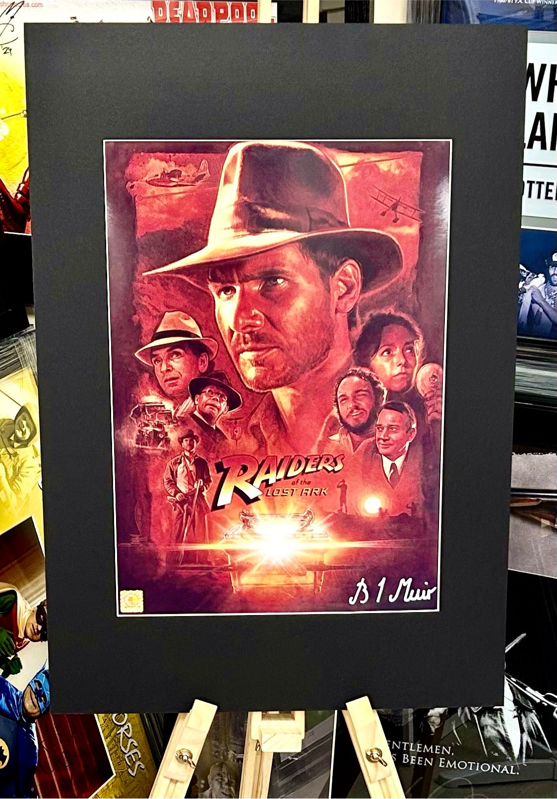 Indiana Jones Raiders of the Lost Ark Brian Muir Hand Signed Film Poster