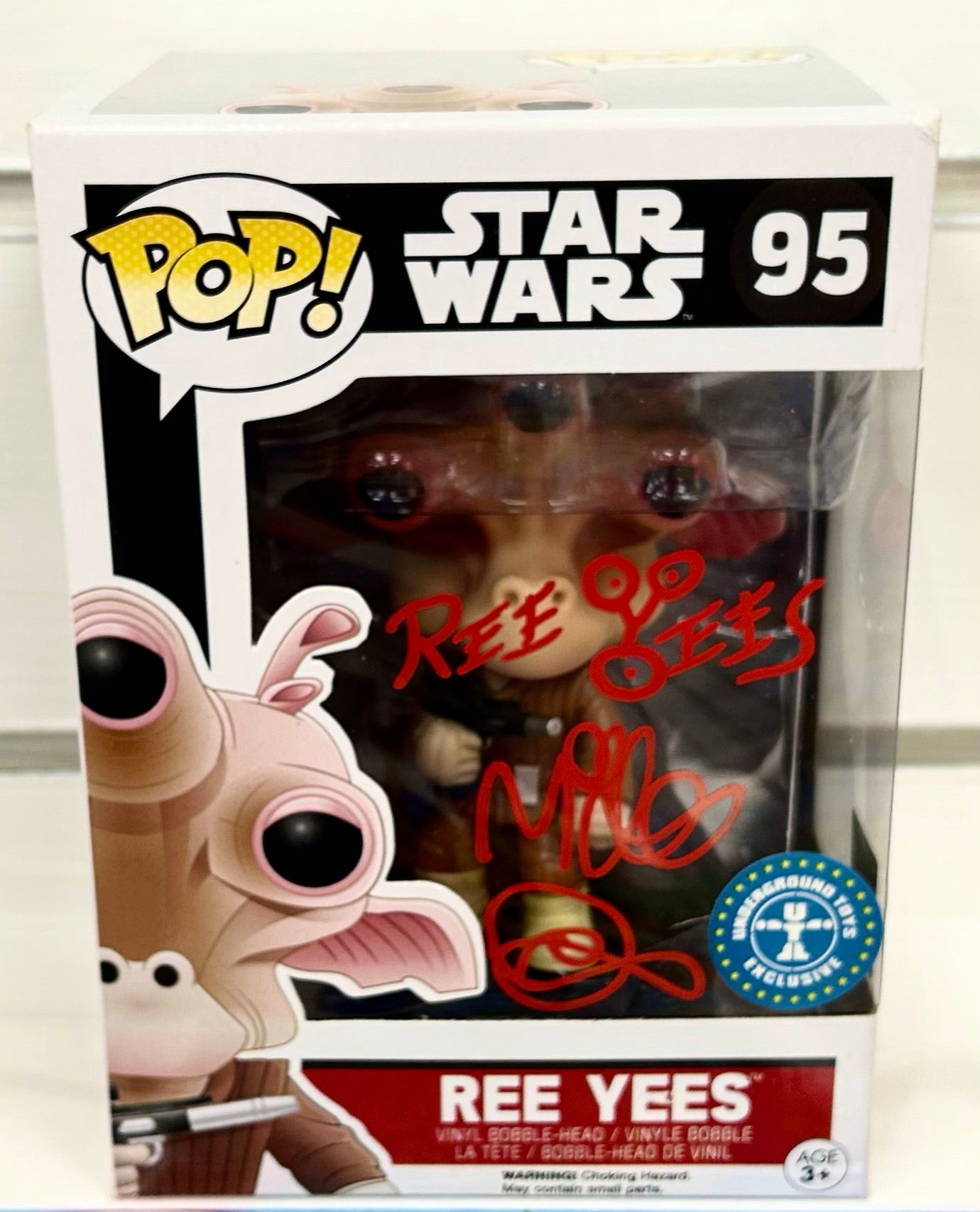 Star Wars Ree Yees Mike Quinn Hand Signed Exclusive 95 Funko POP!