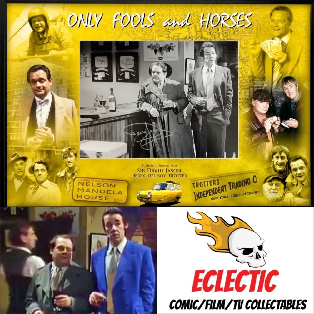 Only Fools and Horses ‘Play It Nice and Cool Son’ Iconic Bar Scene David Jason Autographed Photo Montage with Certificate of Authenticity