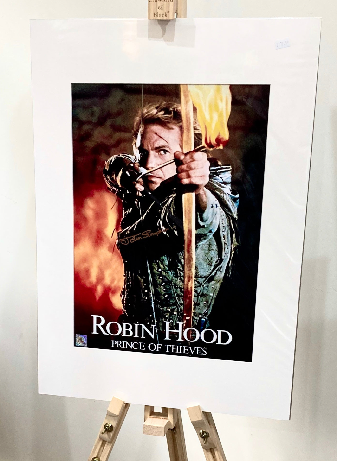 Robin Hood Prince of Thieves John Simpkin Hand Signed Film Poster