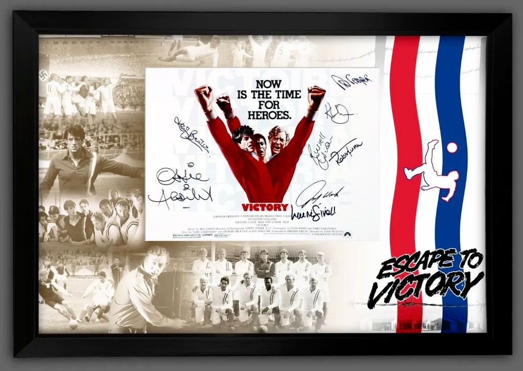 Escape to Victory Multi Signed Film Photo Montage with Certificate of Authenticity