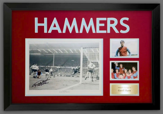 West Ham United ‘Hammers’ Geoff Hurst Hand Signed Framed Photo Montage