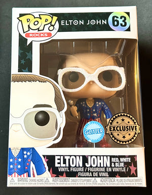 Elton John Red, White and Blue Glitter Exclusive 63 Funko POP!