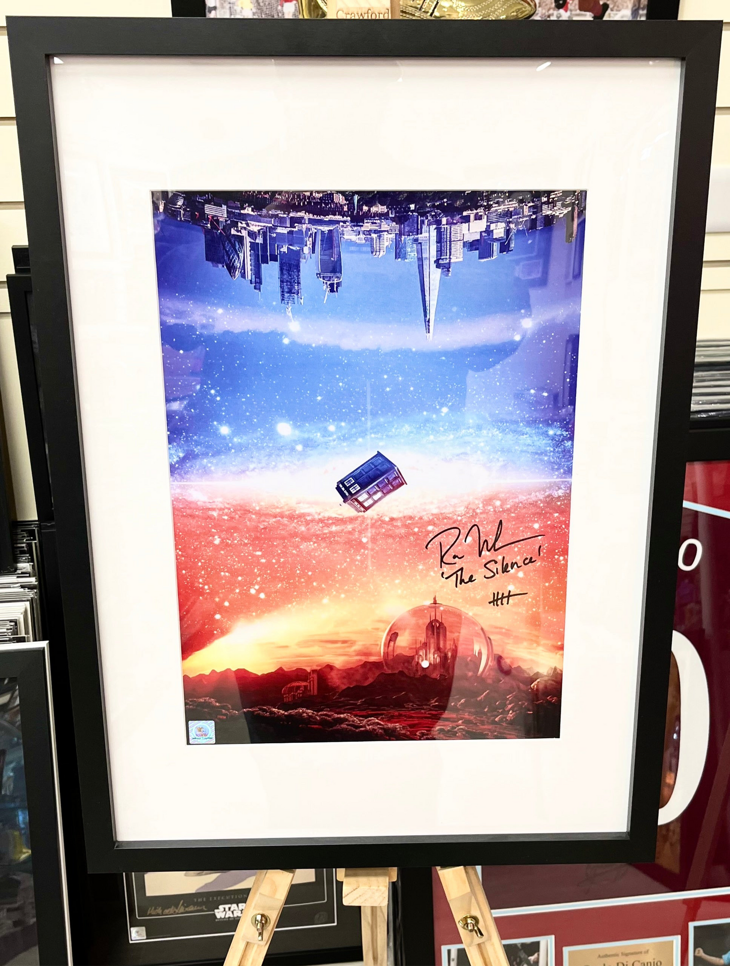 Doctor Who Tardis London to Gallifrey Ross Mullan Hand Signed Framed Poster