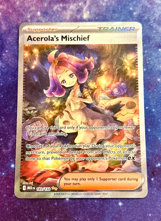 Acerola's Mischief 183/132 Mega Evolution Full Art Special Illustration Holo Rare Pokemon Card