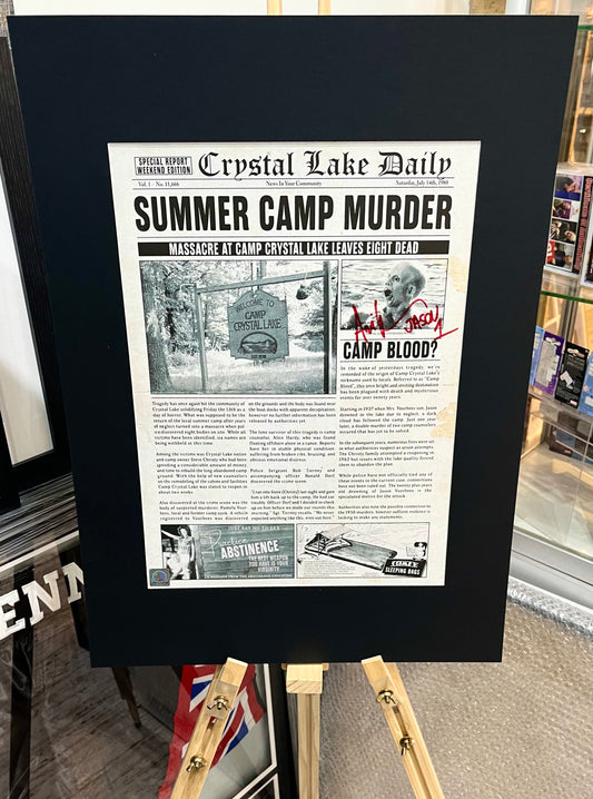 Friday The 13th Crystal Lake Daily Ari Lehman Hand Signed Poster