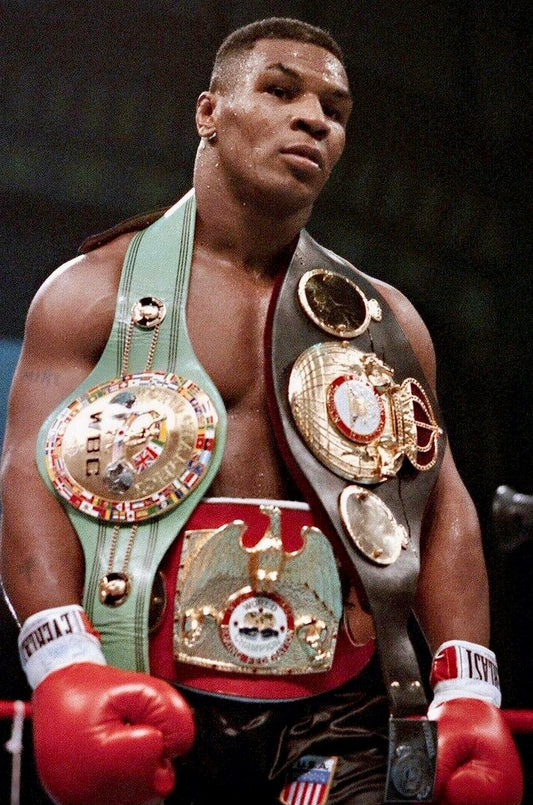 Mike Tyson Hand Signed Everlast Red Boxing Glove in Display Dome