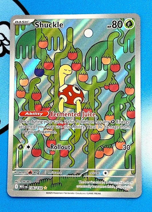 Shuckle 136/132 Mega Evolution Full Art Illustration Holo Rare Pokemon Card
