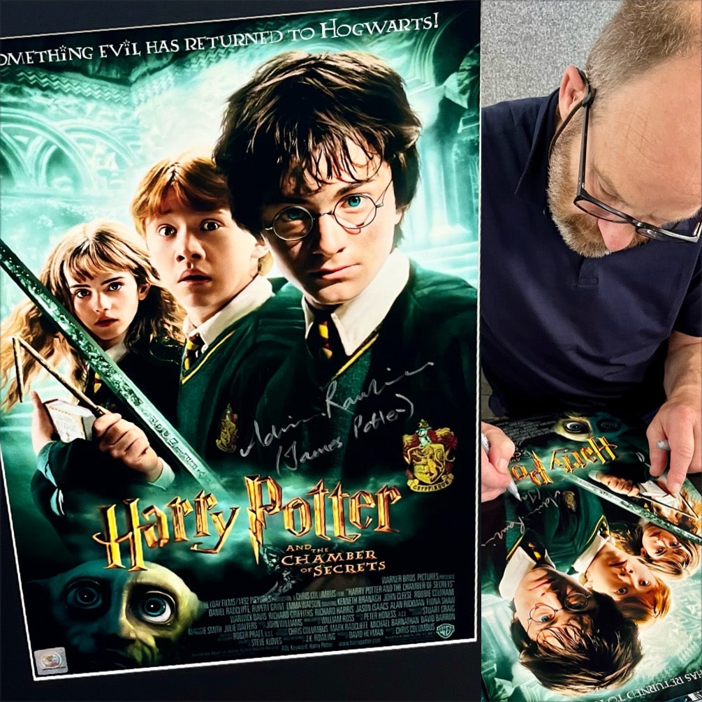 Harry Potter and The Chamber of Secrets Adrian Rawlins Autographed Film Poster with Triple Layer Authenticity