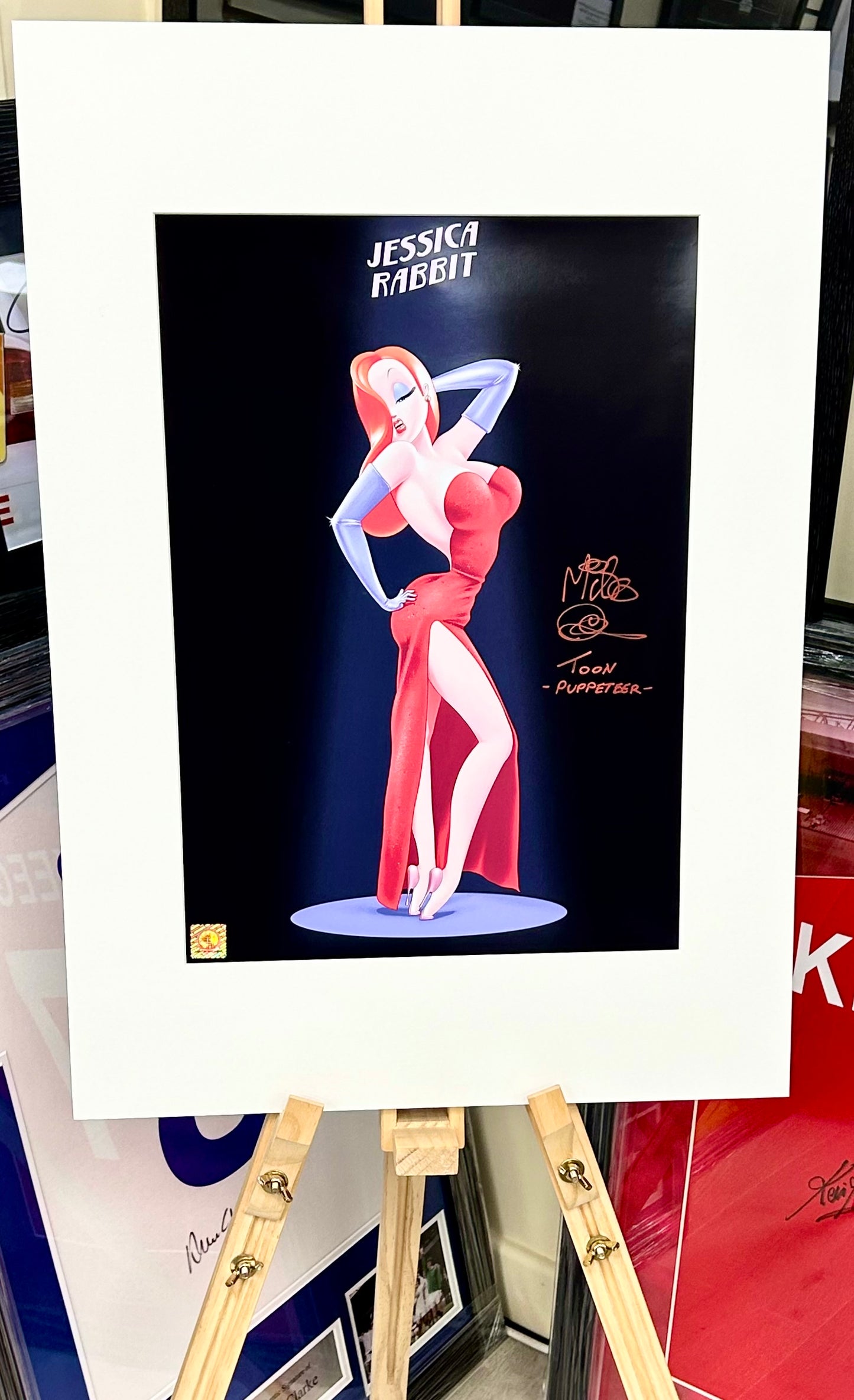 Who Framed Roger Rabbit Jessica Rabbit Mike Quinn Hand Signed Film Poster