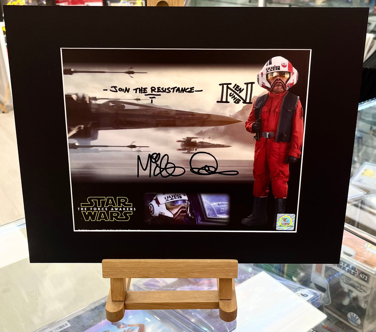 Star Wars: The Force Awakens Nien Nunb Mike Quinn Hand Signed Framed Photo