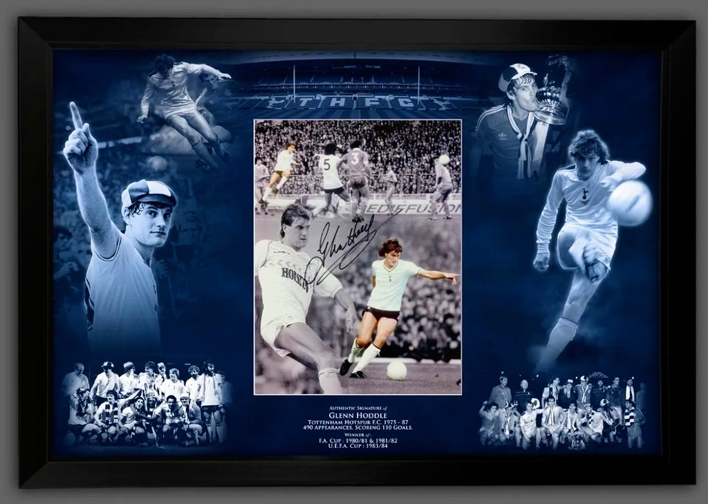 Tottenham Hotspur Glenn Hoddle Autographed Photo Montage with Certificate of Authenticity