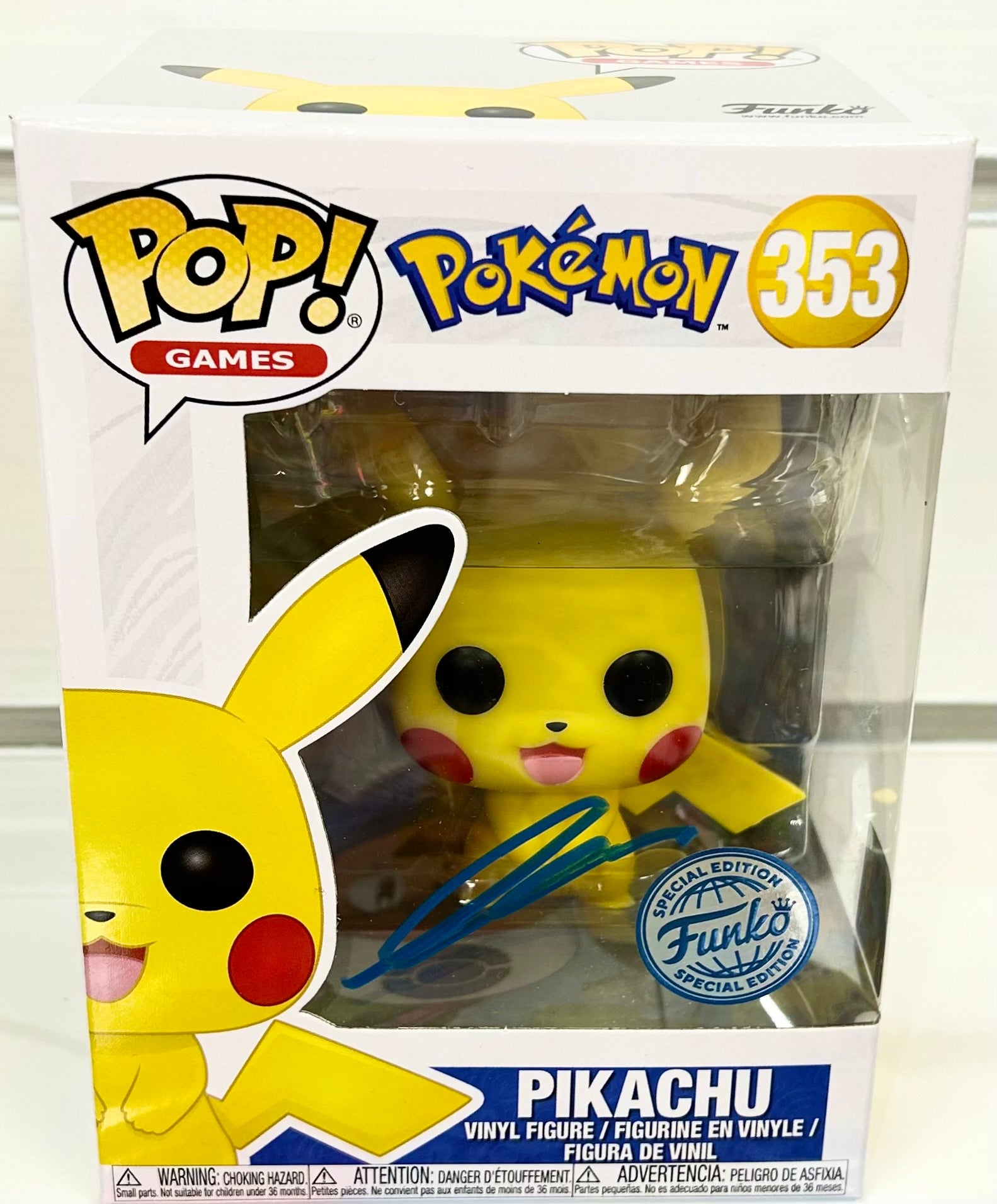 Pokemon Pikachu Clem So Autographed Special Edition 353 Funko POP! with Triple Layer Authenticity