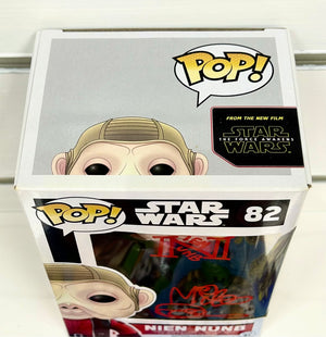 Star Wars Nien Nunb Mike Quinn Autographed 82 Funko POP! with Triple Layer Authenticity