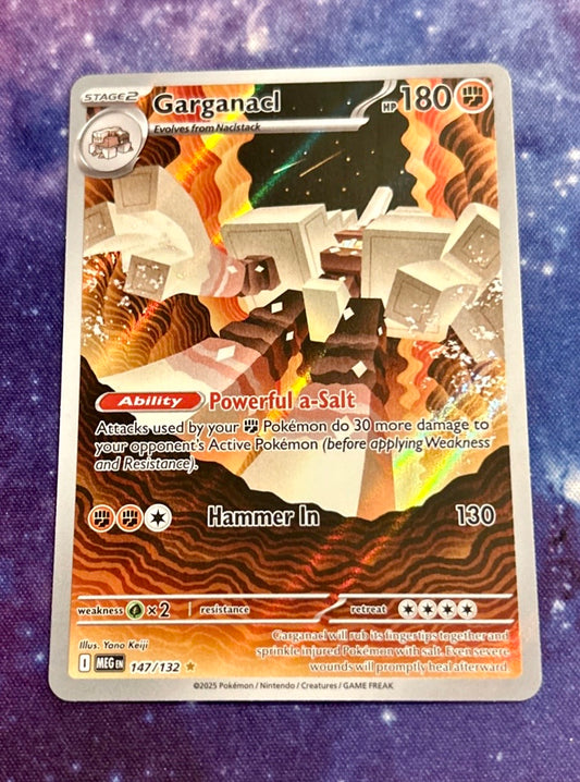 Garganacl 147/132 Mega Evolution Full Art Illustration Holo Rare Pokemon Card