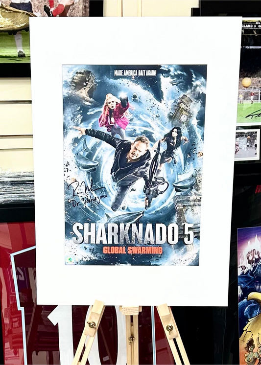 Sharknado 5: Global Swarming Ross Mullan Hand Signed Mounted Film Poster