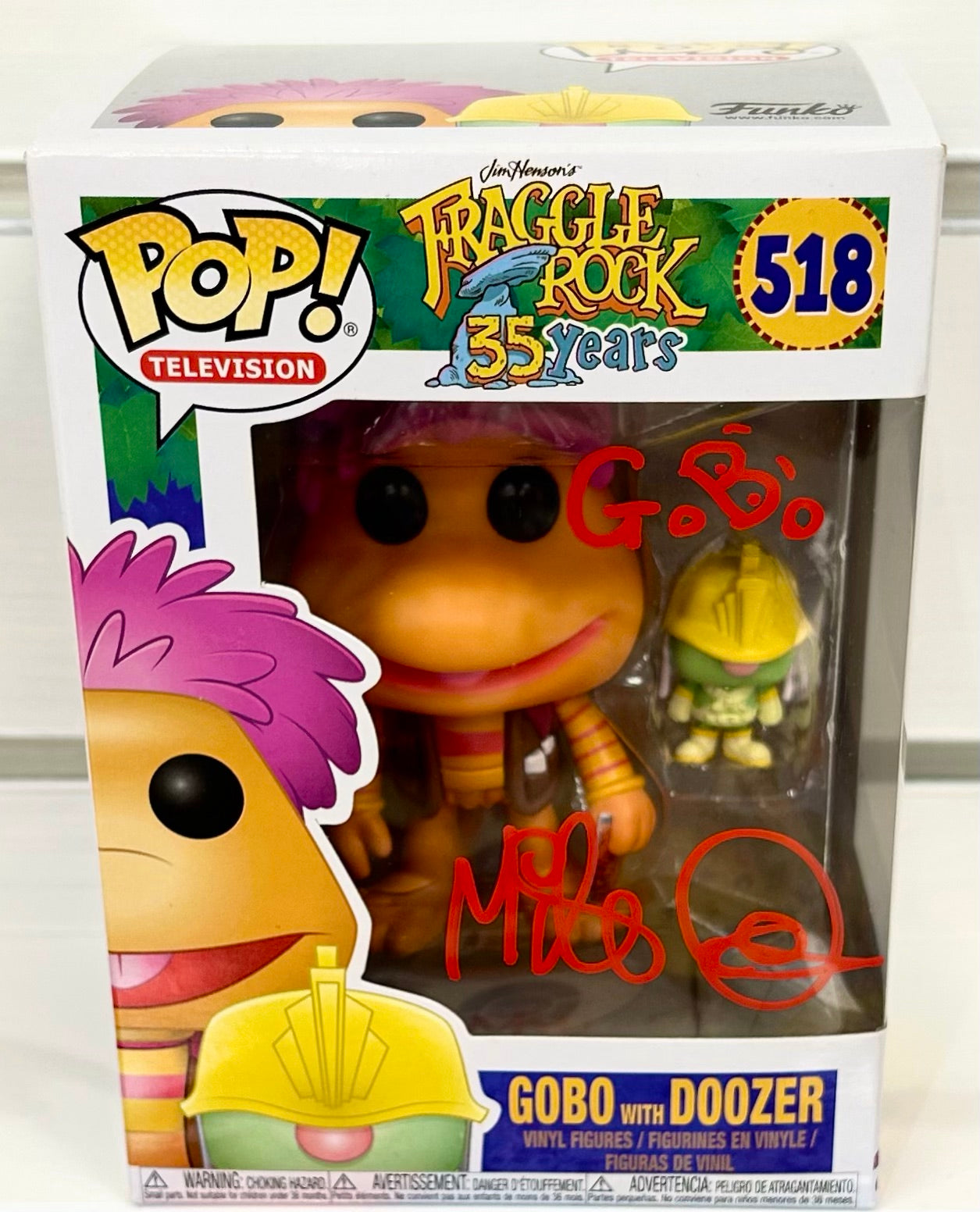 Fraggle Rock 35 Years Gobo with Doozer Mike Quinn Autographed 518 Funko POP! with Triple Layer Authenticity