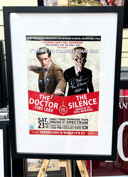 Doctor Who Fight Night The Doctor vs The Silence Ross Mullan Hand Signed Framed Poster