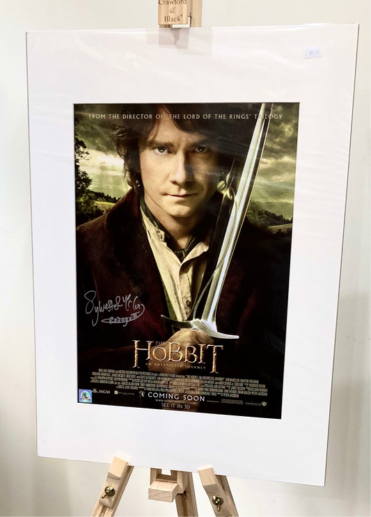 The Hobbit An Unexpected Journey Sylvester McCoy Hand Signed Film Poster