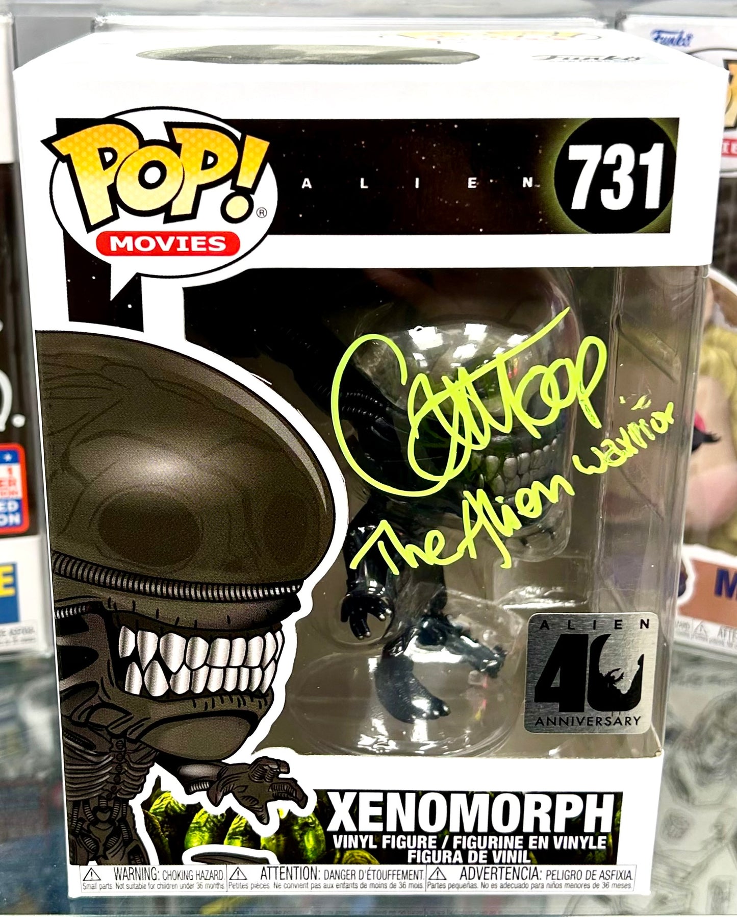 Xenomorph Carl Toop Aliens Hand Signed 731 40th Anniversary Special Edition Funko POP!