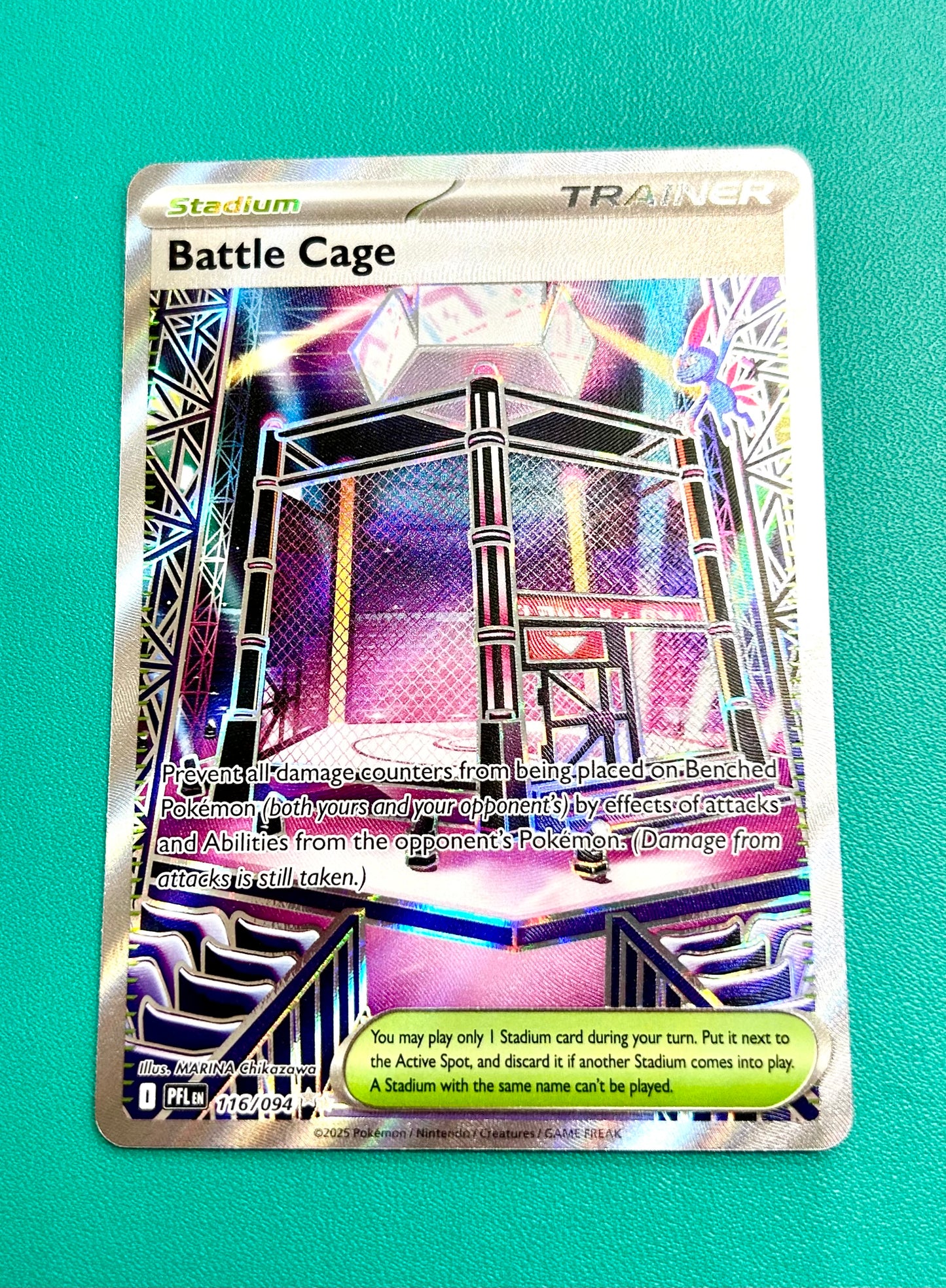 Battle Cage 116/094 Phantasmal Flames Rare Full Art Illustration Holo Pokemon Card