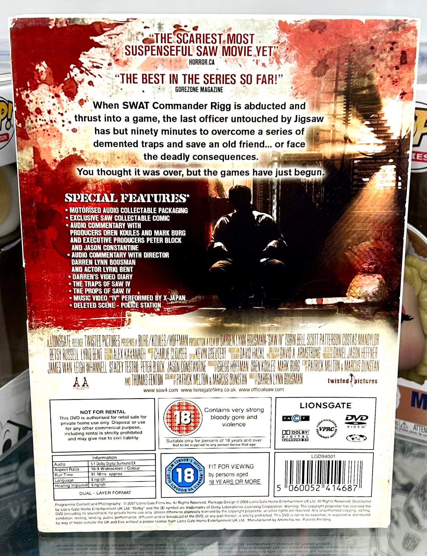 Saw IV Extreme Edition Mark Rolston Hand Signed DVD Collector Box