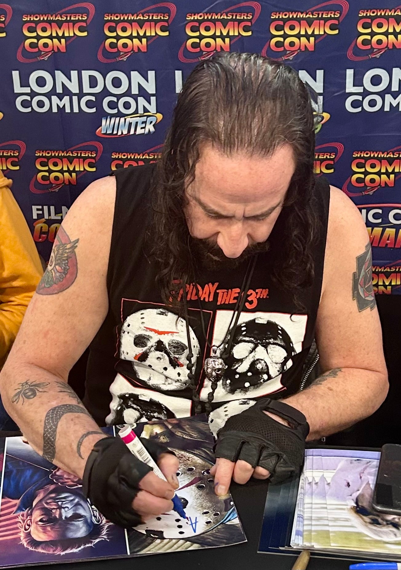 Horror Legends Ari Lehman Hand Signed Poster