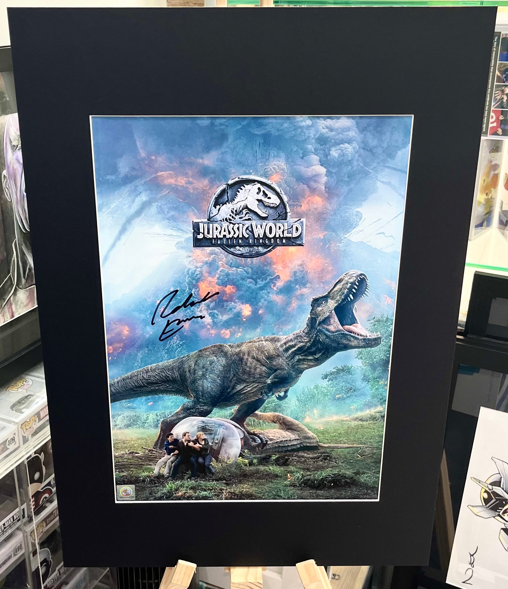 Jurassic World: Fallen Kingdom Robert Emms Autographed Film Poster with Triple Layer Authenticity
