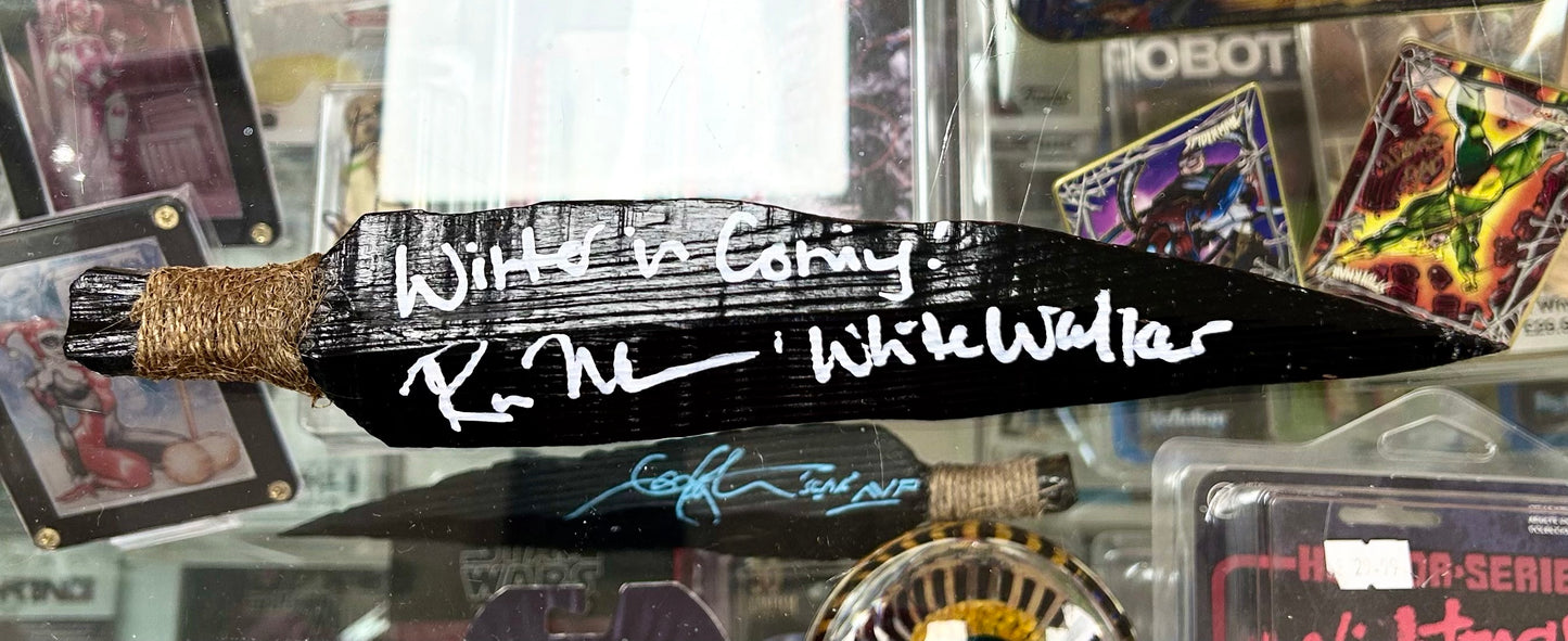 Game of Thrones White Walker Ross Mullan Hand Signed Wooden Spearheads