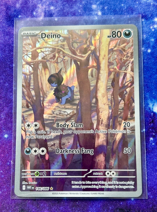 Deino 146/086 White Flare IR Holo Pokemon Card
