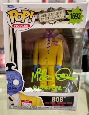 Beetlejuice Beetlejuice Bob Mike Quinn Hand Signed 1693 Funko POP! with Triple Layer Authenticity