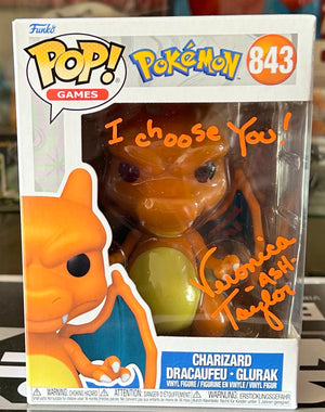 Pokemon Charizard Veronica Taylor Hand Signed 843 Funko POP! with Eclectic Authenticity