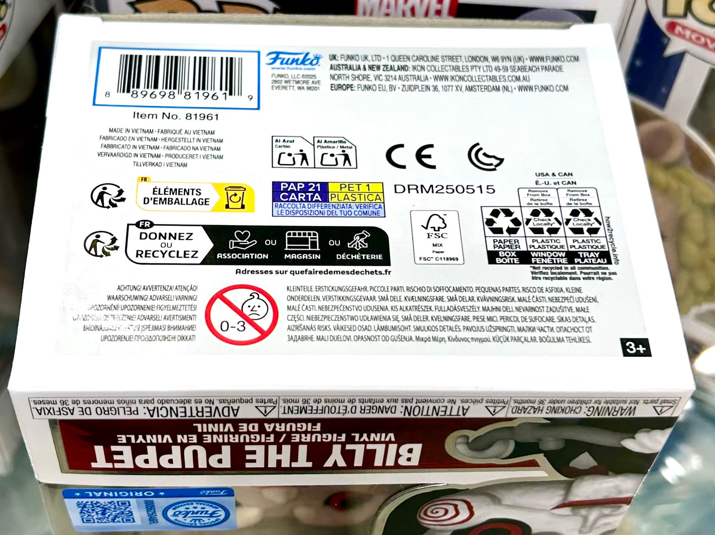 Saw Billy The Puppet Mark Rolston Hand Signed 1824 Special Edition Funko POP!
