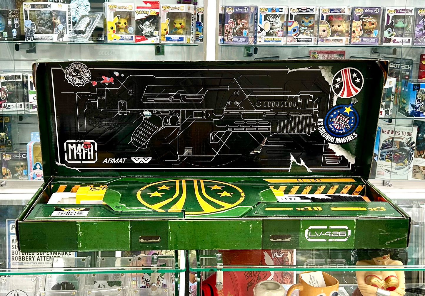 Aliens Cast Hand Signed NERF Limited Edition Hasbro Aliens M41-A Pulse Blaster F5729 Replica