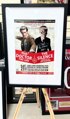 Doctor Who Fight Night The Doctor vs The Silence Ross Mullan Autographed Poster with Triple Layer Authenticity