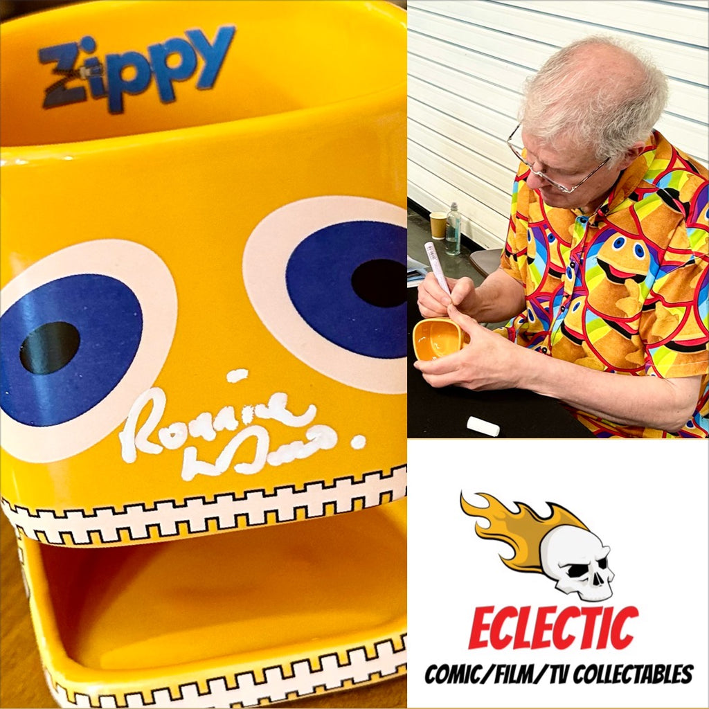 Rainbow TV Series Ronnie Le Drew Hand Signed Zippy Mug with Biscuit Holder with Double Layer Authenticity