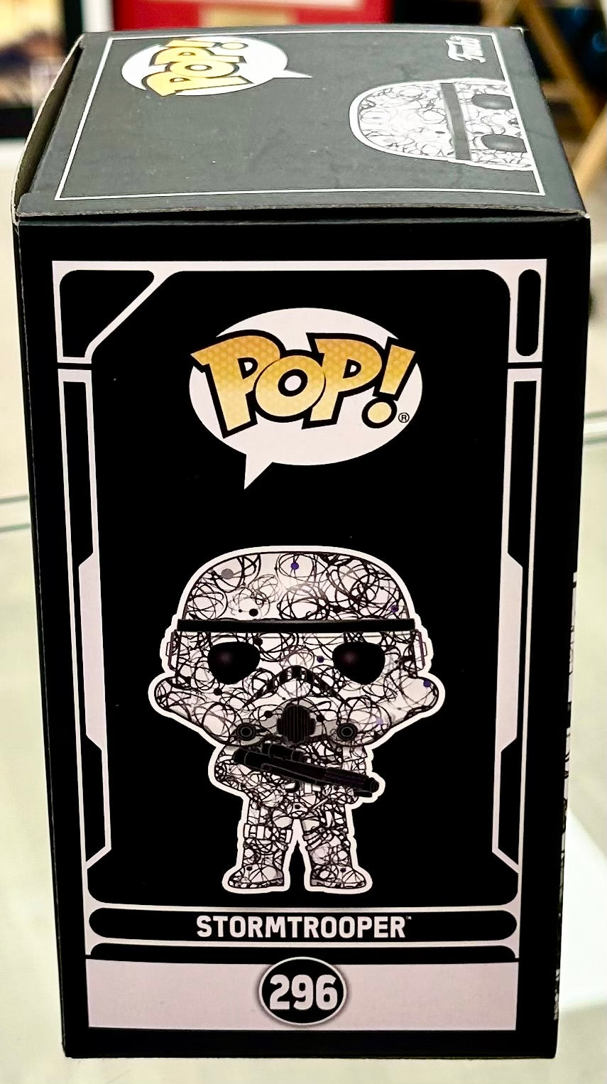 Star Wars Brian Muir Hand Signed Futura Stormtrooper Special Edition 296 Funko POP! with Triple Layer Authenticity