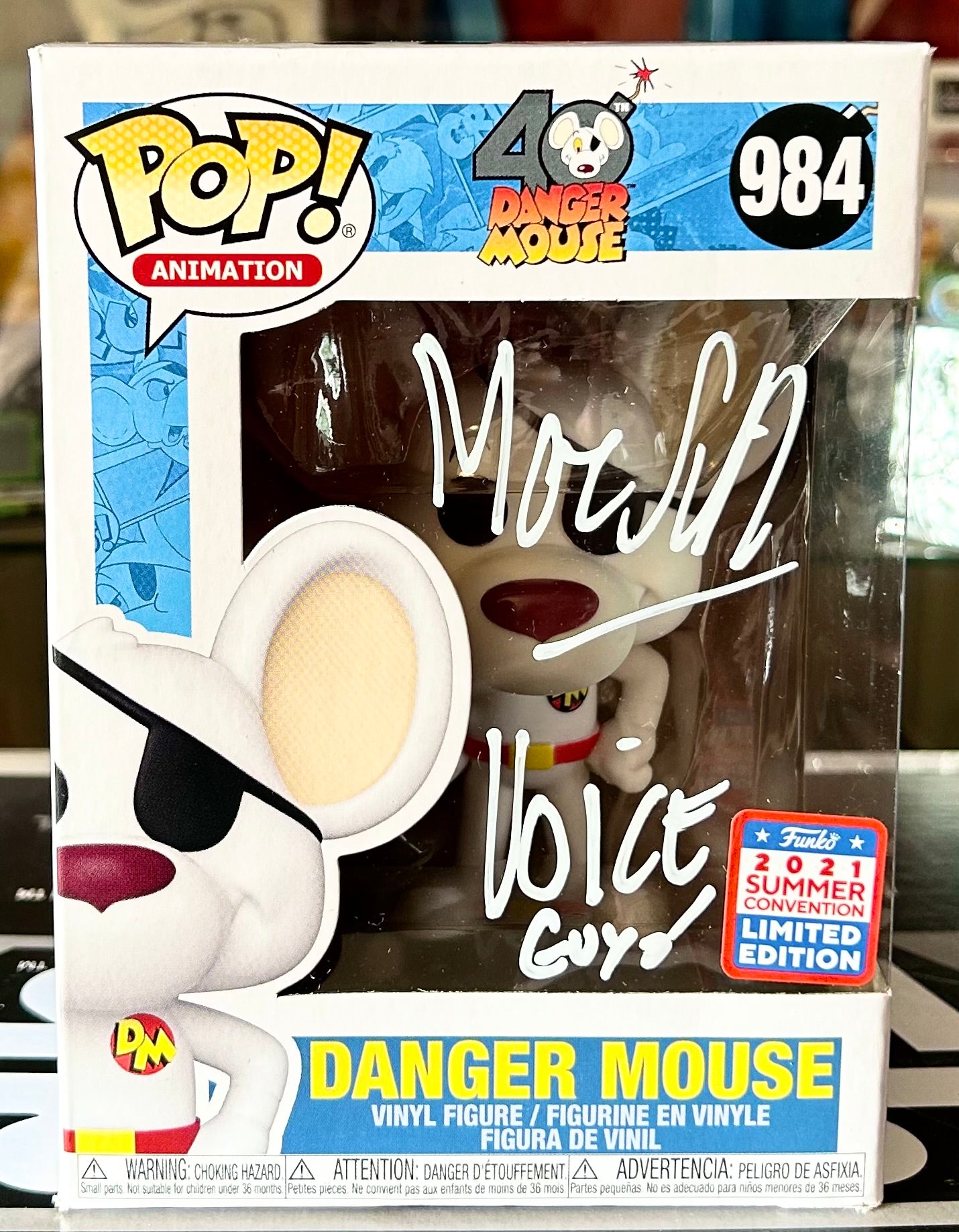 Danger Mouse 40th Anniversary Marc Silk Hand Signed 984 Exclusive Funko POP! with Eclectic Authenticity