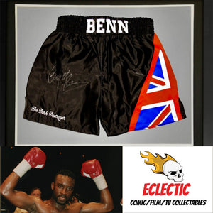‘The Dark Destroyer’ Nigel Benn Autographed Boxing Trunks with Certificate of Authenticity