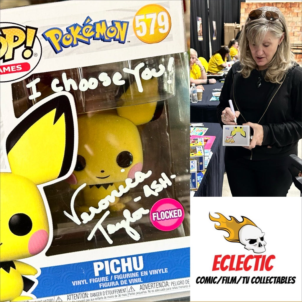 Pokemon Pichu Veronica Taylor Hand Signed Flocked 579 Funko POP! with Eclectic Authenticity