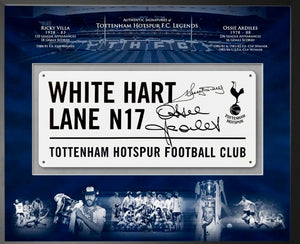 Tottenham Hotspur Ricky Villa and Ossie Ardiles White Hart Lane Street Sign with Certificate of Authenticity