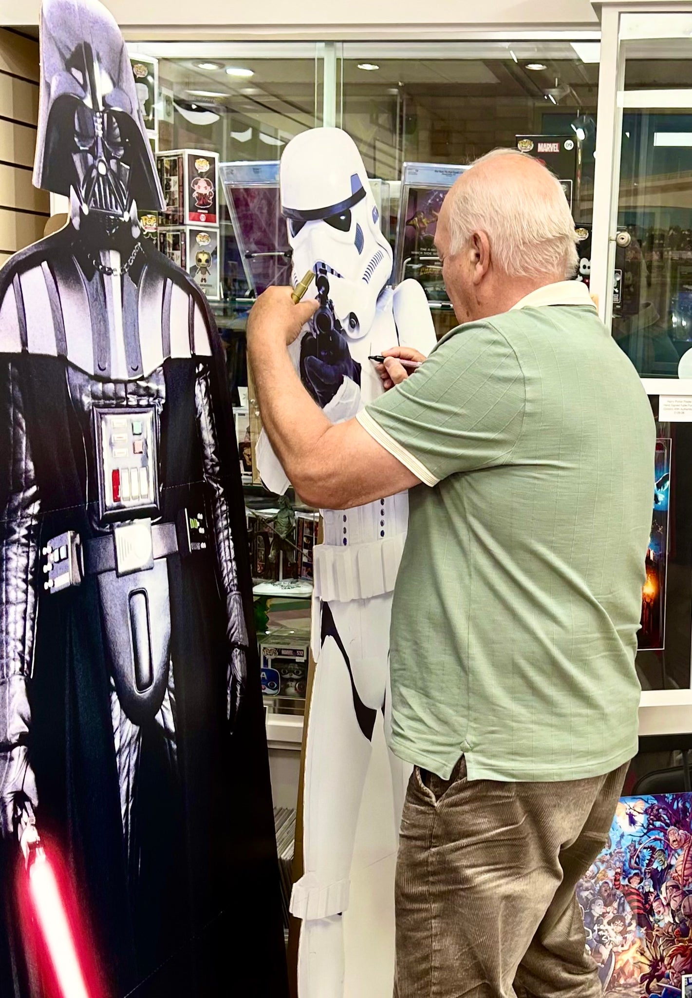 Star Wars Darth Vader, Stormtrooper & C-3PO Brian Muir Autographed Lifesize Cut Outs with Triple Layer Authenticity