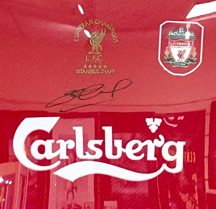 Liverpool Istanbul 2005 Champions League Winners Steven Gerrard Hand Signed Framed Football Shirt
