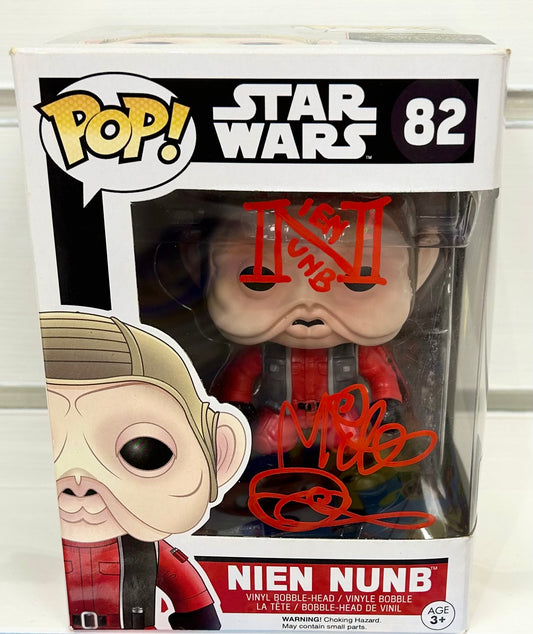 Star Wars Nien Nunb Mike Quinn Hand Signed 82 Funko POP!