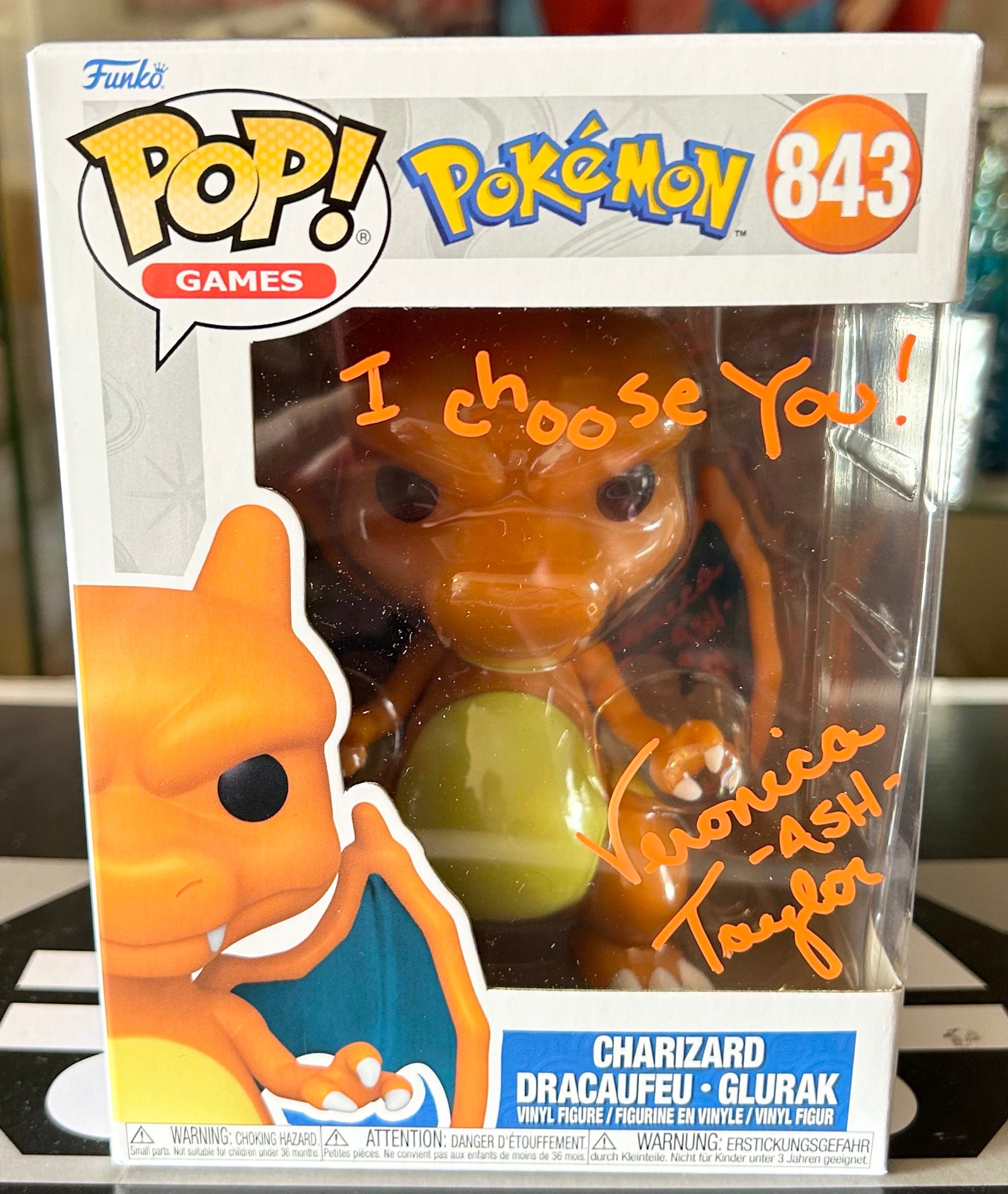 Pokemon Charizard Veronica Taylor Hand Signed 843 Funko POP! with Eclectic Authenticity