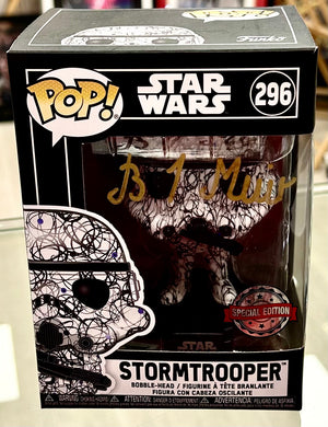 Star Wars Brian Muir Hand Signed Futura Stormtrooper Special Edition 296 Funko POP! with Triple Layer Authenticity