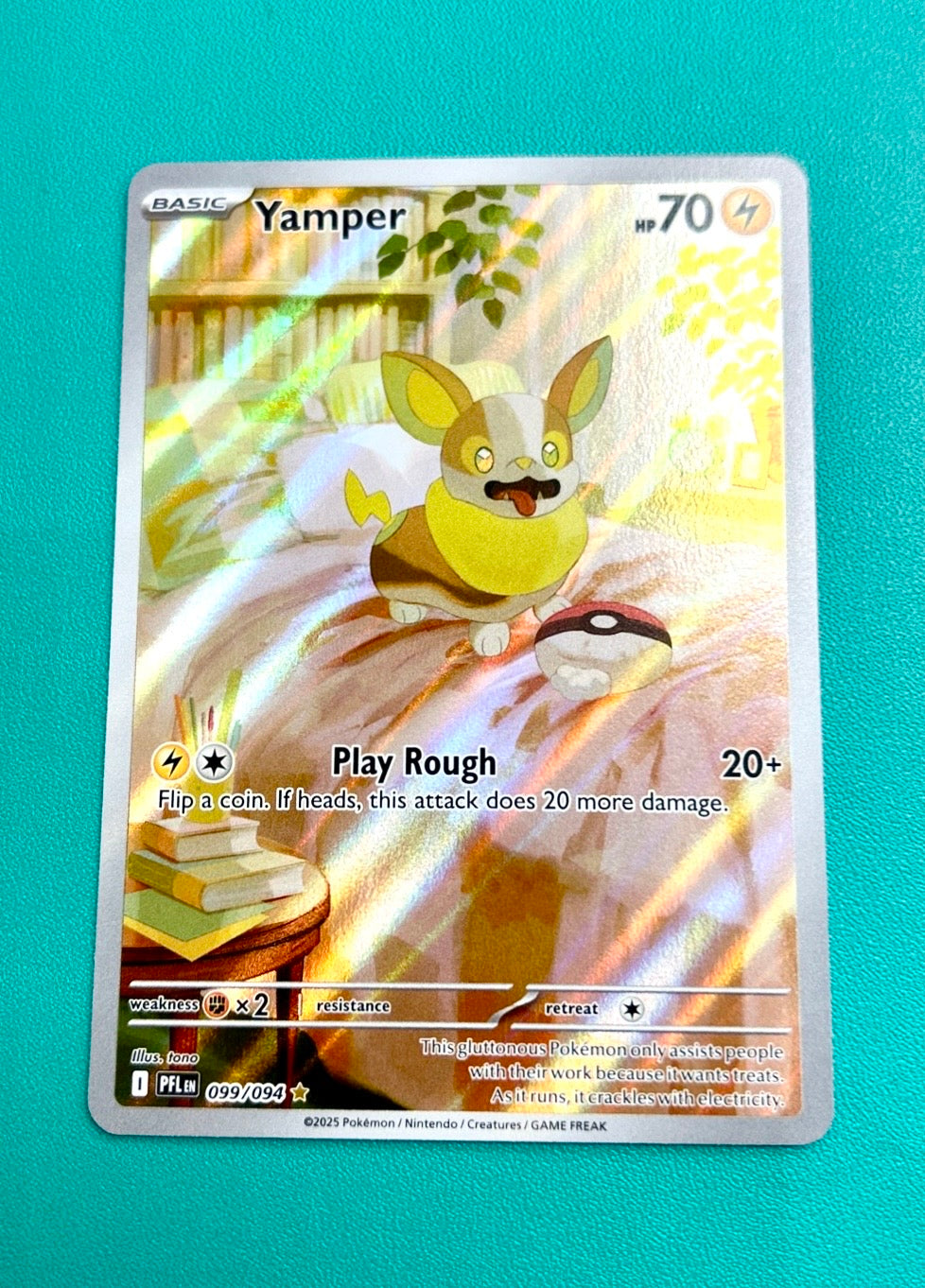 Yamper 099/094 Phantasmal Flames Illustration Holo Pokemon Card