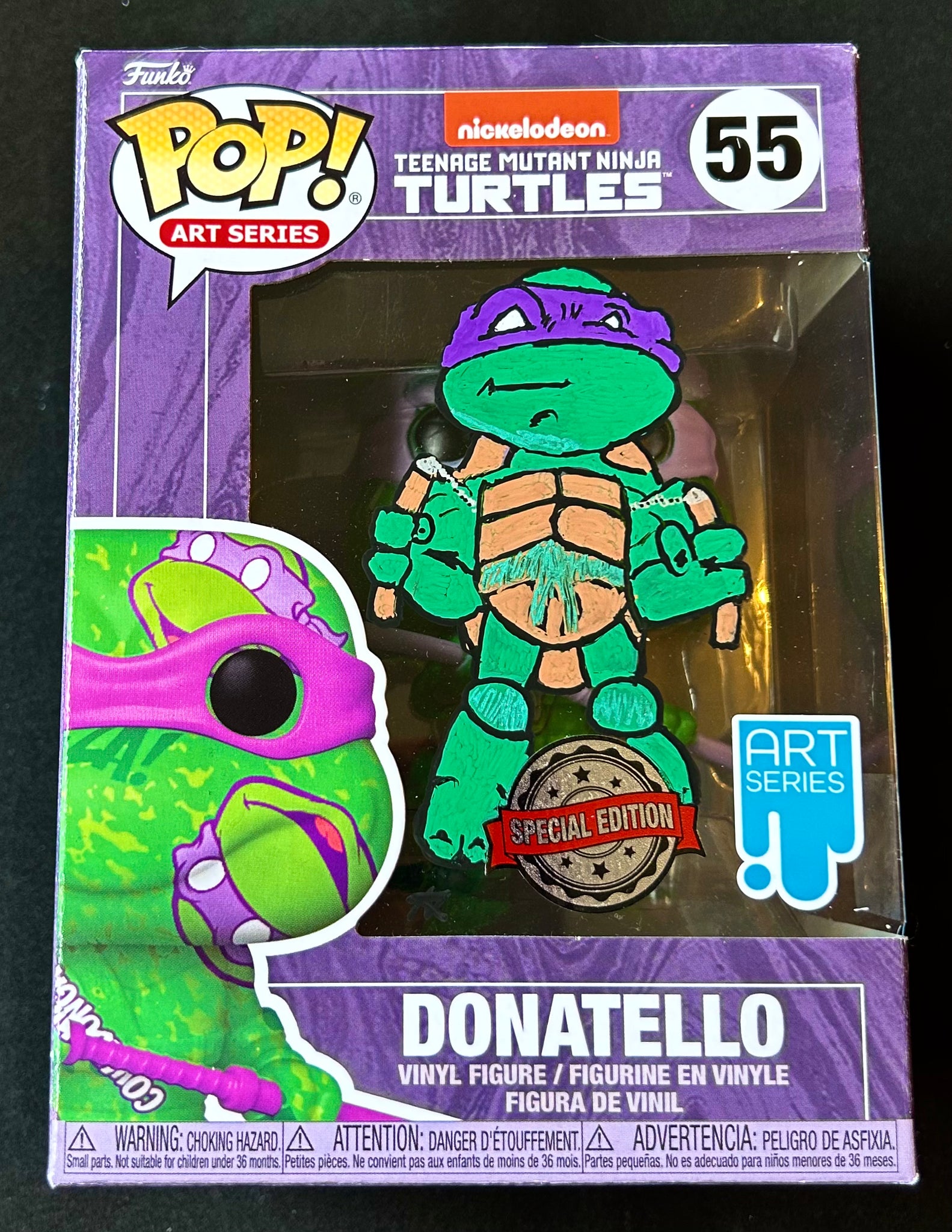 Teenage Mutant Ninja Turtles Donatello Special Edition Funko POP! with Hand Painted Sketch and Eclectic Double Layer Authenticity