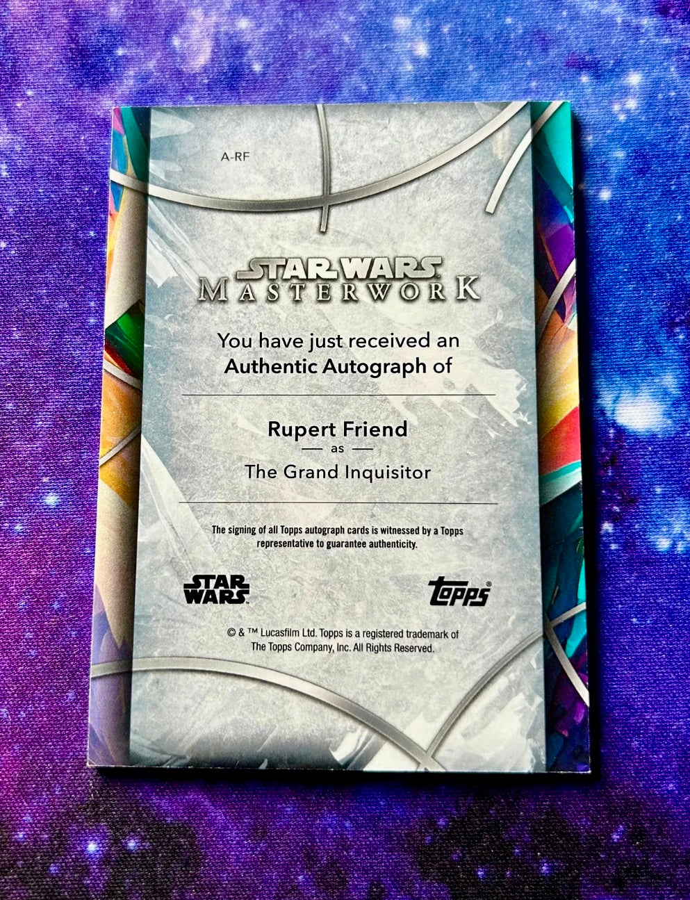 The Grand Inquisitor Rupert Friend 2024 Star Wars Topps Masterwork Autograph Card