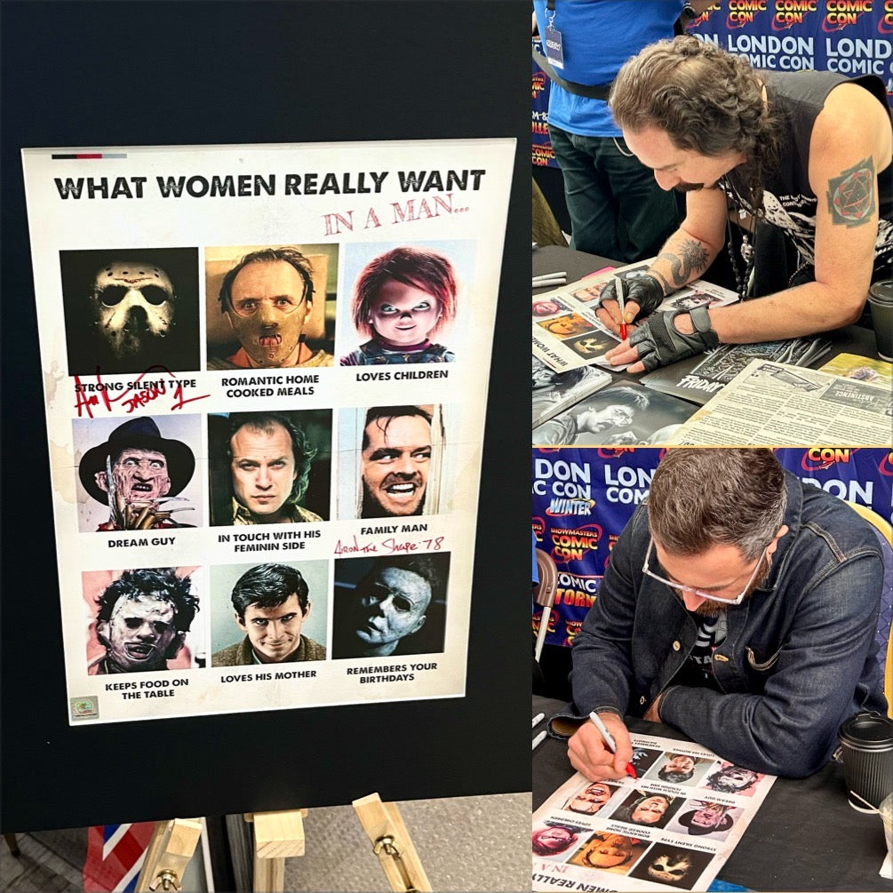 ‘What Women Really Want’ Ari Lehman and Airon Armstrong Hand Signed Autographed Horror Poster with Triple Layer Authenticity